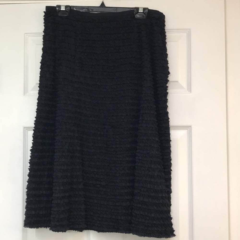 MICHAEL Michael Kors Black Ruffled A Line Skirt-Size 12